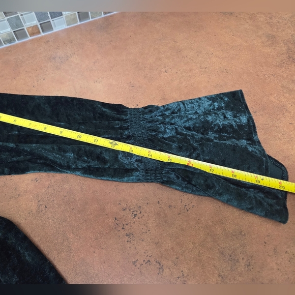 American Eagle Velvet Peplum Babydoll Emerald Green Romantic Blouse Size Small - Picture 6 of 11